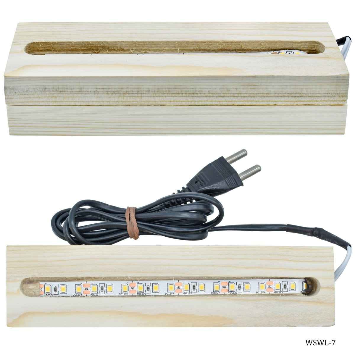 Wooden Led Stand 7 Inches Long DIY Wooden Stand/Base with Warm White WSWL-7