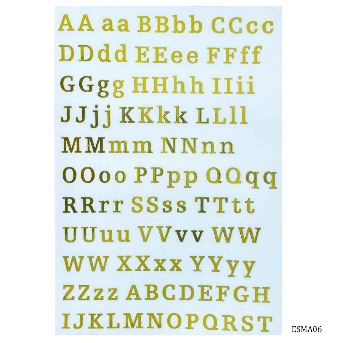EP Resin Gold Metallic Sticker A to Z Design A5 Size ESMA06