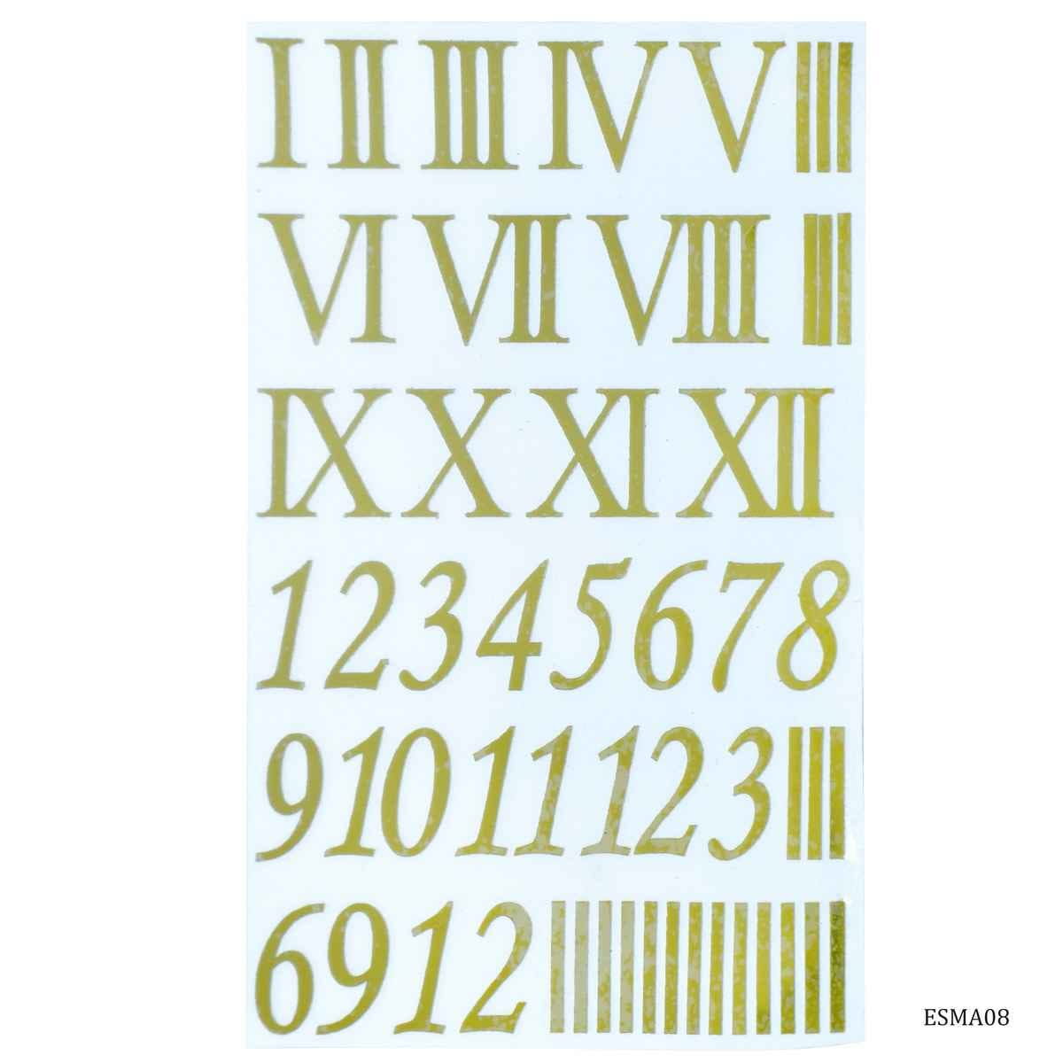EP Resin Gold Metallic Sticker Roman Letter Number Design A5 Size ESMA08