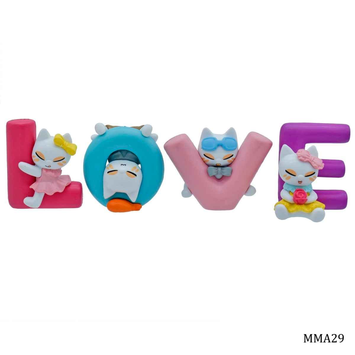 Miniature Model Love Pack of 4 Pcs, Size: 3.5x4x1.5 cm (C0894-5) MMA29