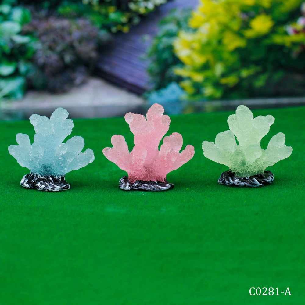 Miniature Model Luminous Coral Ornaments Pack of 3 Pcs Set C0281-A