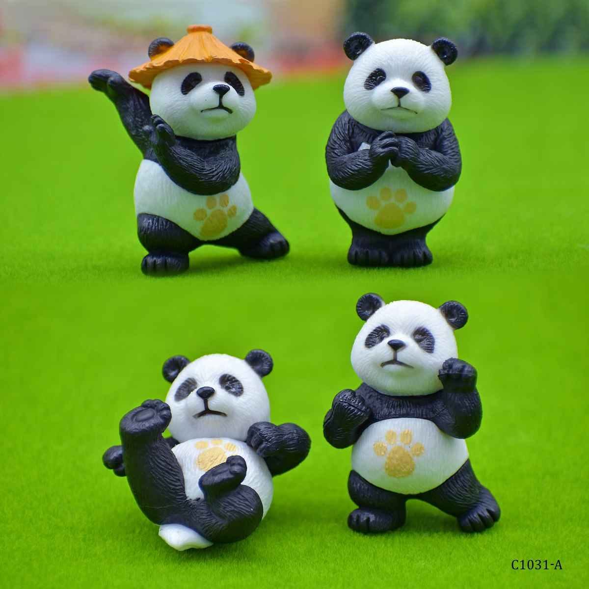 Miniature Model Panda Balck & White Pack of 4 Pcs B(C1031-1/2/3/4) C1031-A