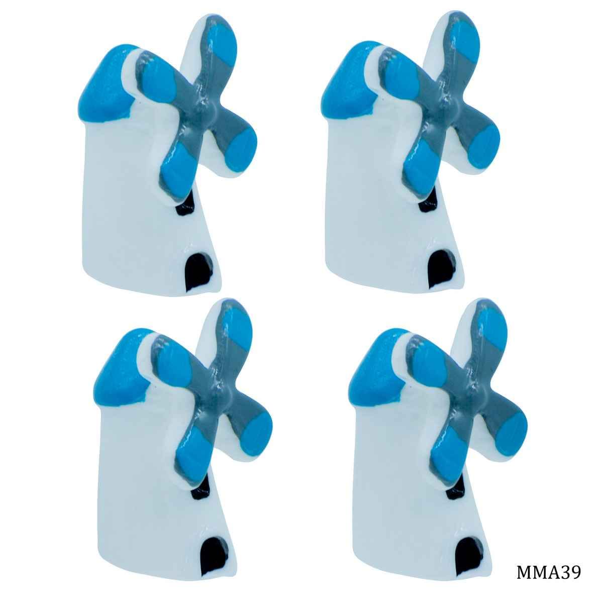 Miniature Model Power House Pack of 4 Pcs, Size: 1.1x1.1x2 cm (C0702-1) MMA39