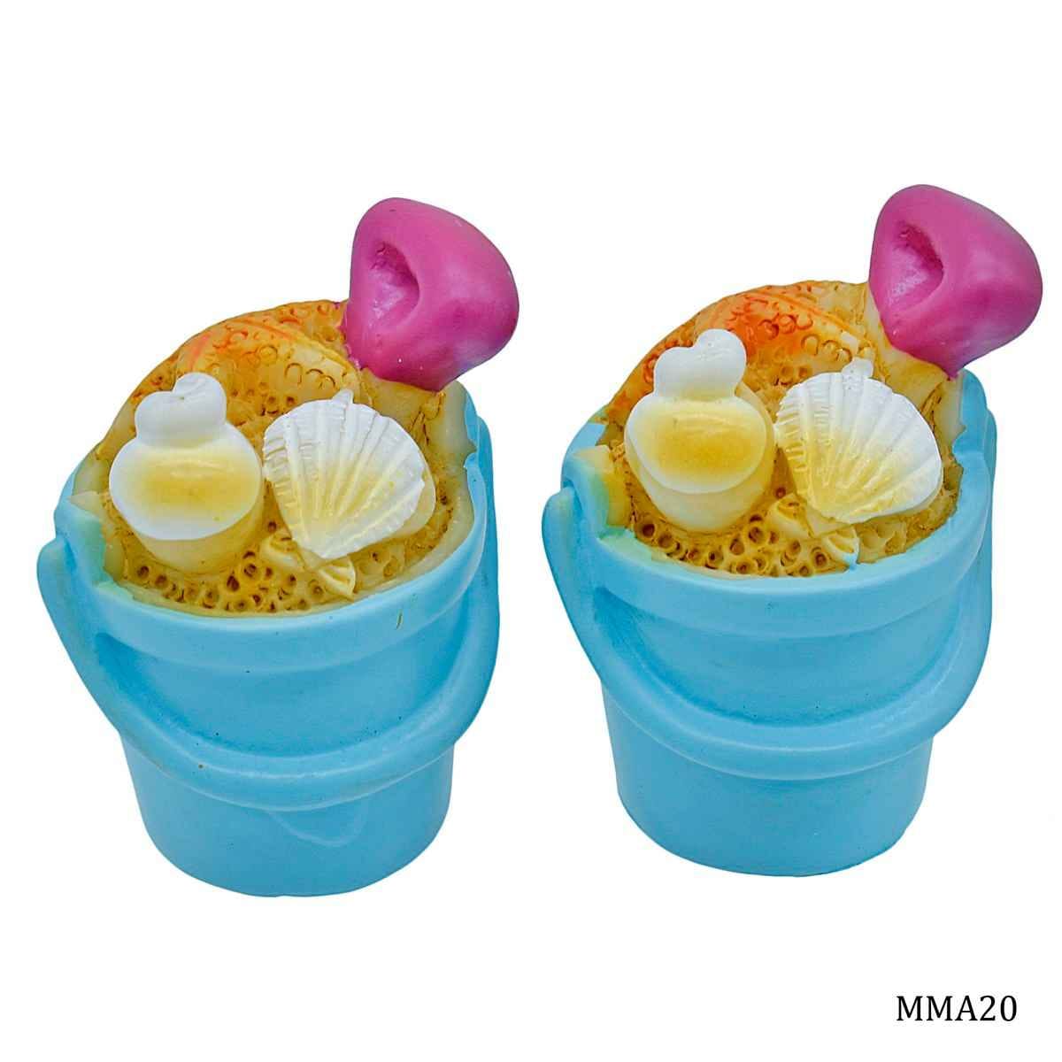 Miniature Model Sea Bucket Pack of 2 Pcs, Size: 1.5x1.5x3 cm (C0048-9) MMA20