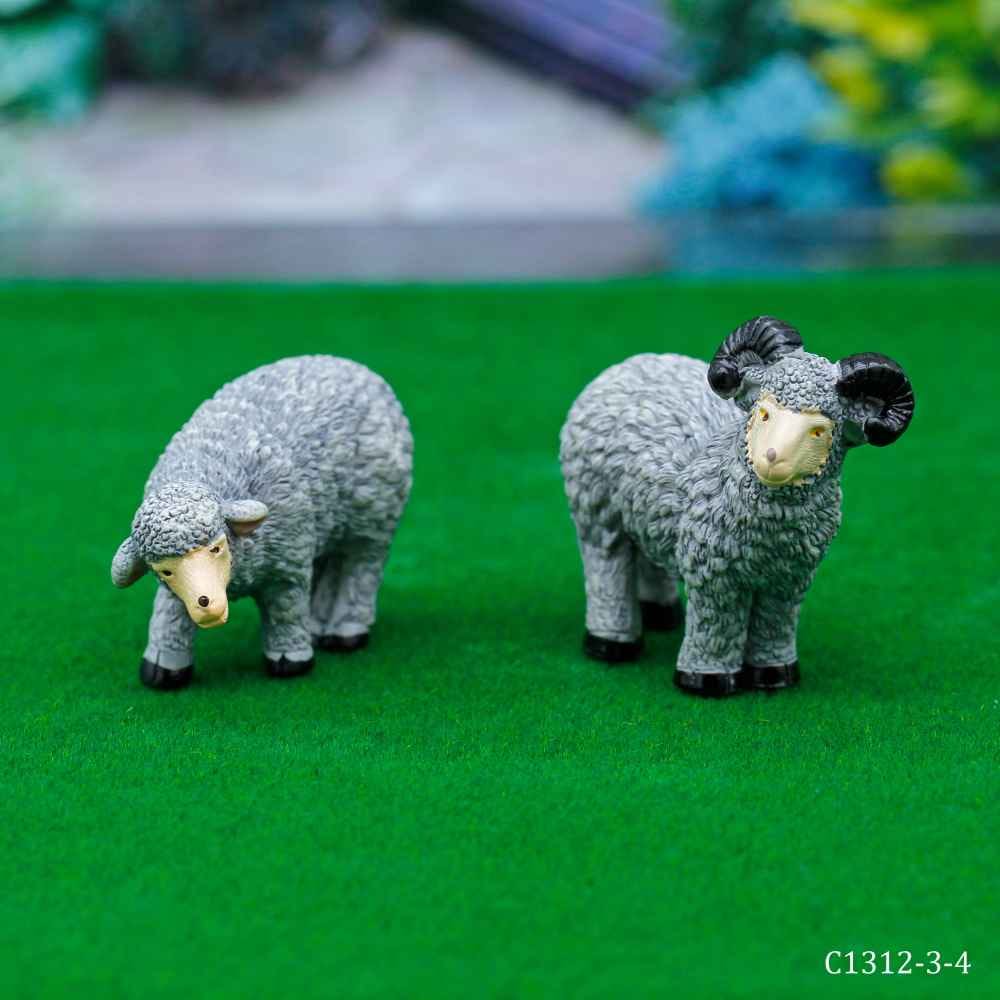 Miniature Model Sheep Gray Pack of 2 Pcs C1312-3/4 C1312-3-4