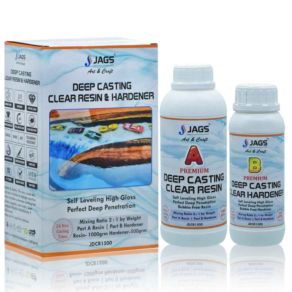Jags Deep Casting Resin 1000 Grams and Hardener 500 Grams Mixing Ratio 2:1 JDCR1500
