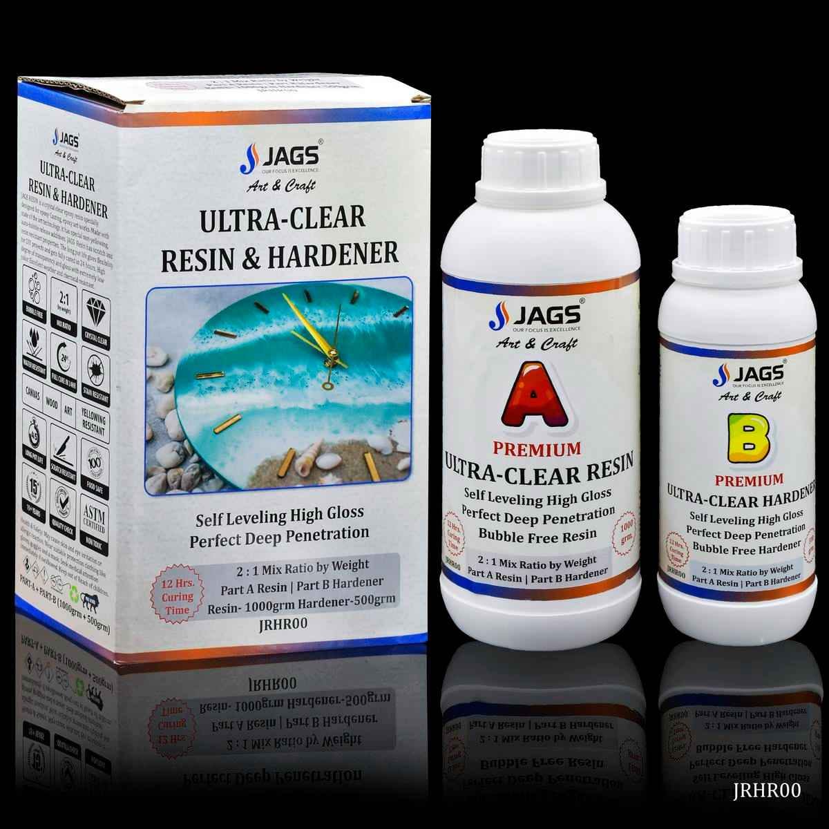 Ultra Clear Set Resin 1000 Grams Hardener 500 Grams JRHR00
