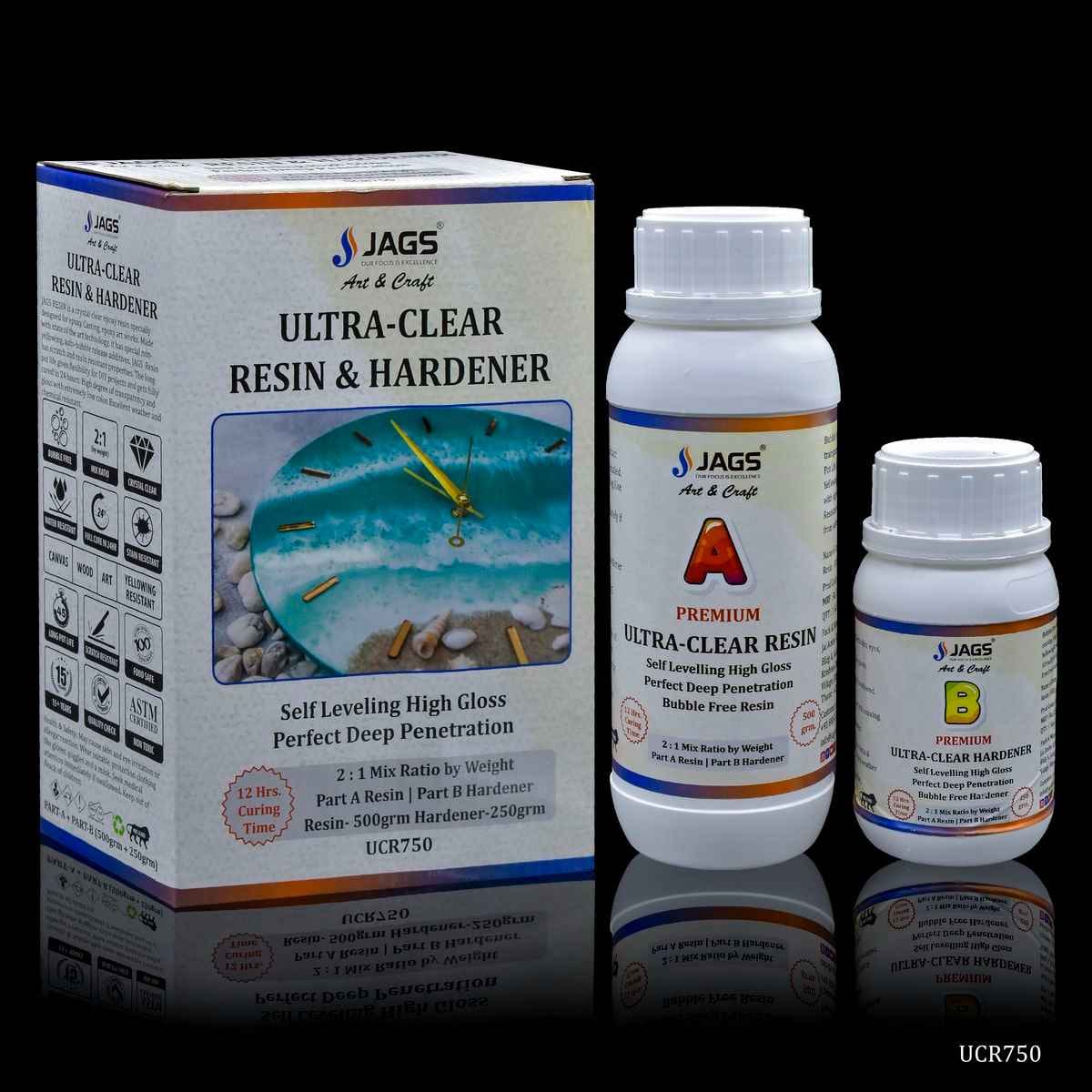 Ultra Clear Set Resin 500 Grams Hardener 250 Grams UCR750