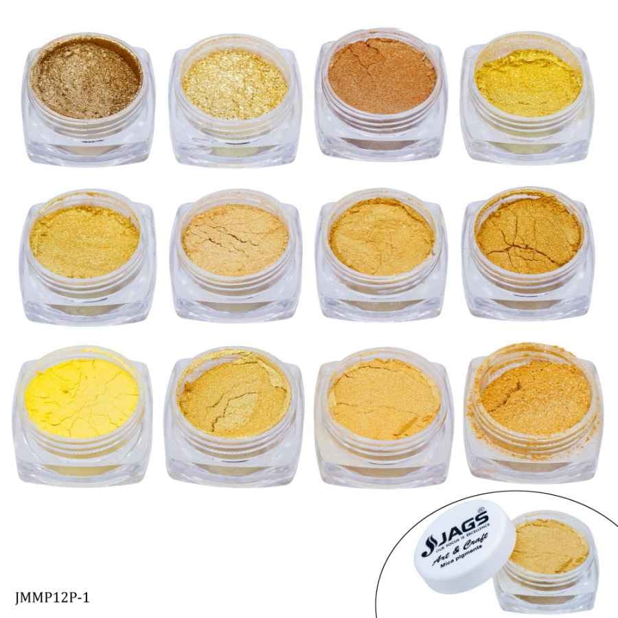 Mica Powder Gold Shade 12 Pcs Set (12Gms) JMMP12P-1