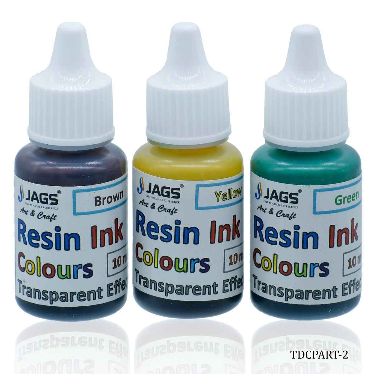 Brown, Yellow, Green Translucent Dye Resin Ink Colours Transparent Effect Set Of 3Ps TDCPART-2