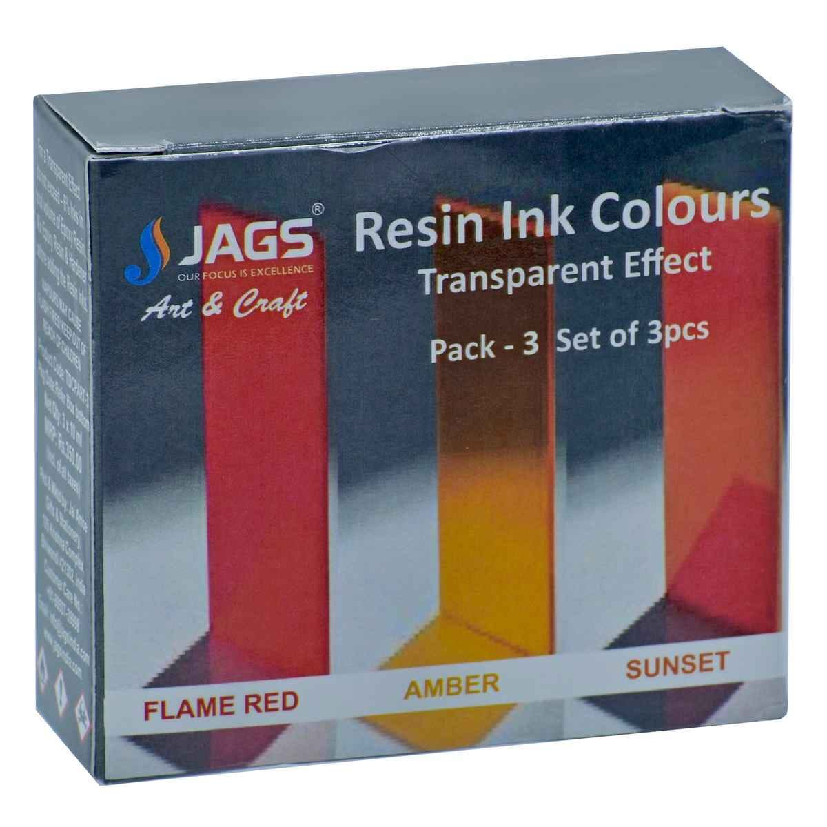Flame Red, Amber, Sunset Translucent Dye Resin Ink Colours Transparent Effect Set Of 3Ps TDCPART-3