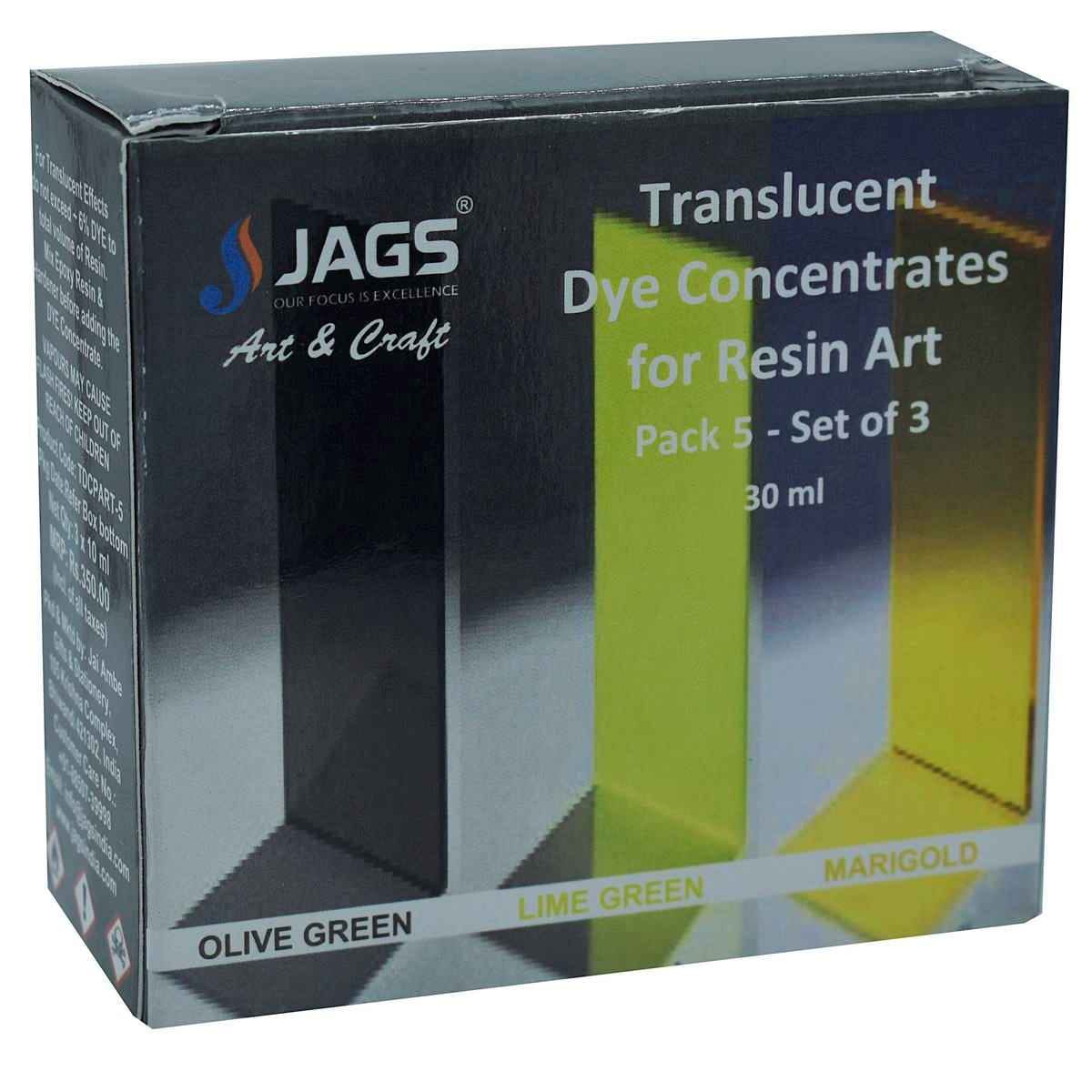 Marigold, Lime Green and Olive Green Resin Translucent Dye Ink Colours Transparent Effect Set Of 3Ps TDCPART-5