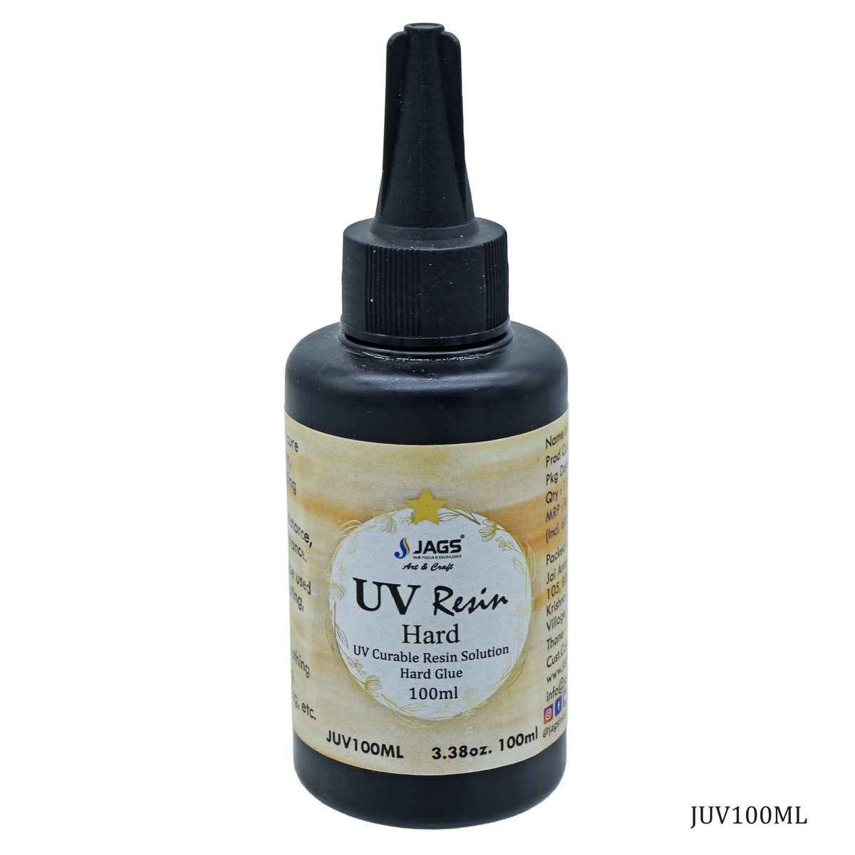 Jags Crystal Clear UV Resin Hard Transparent Glue 100 ml JUV100ML