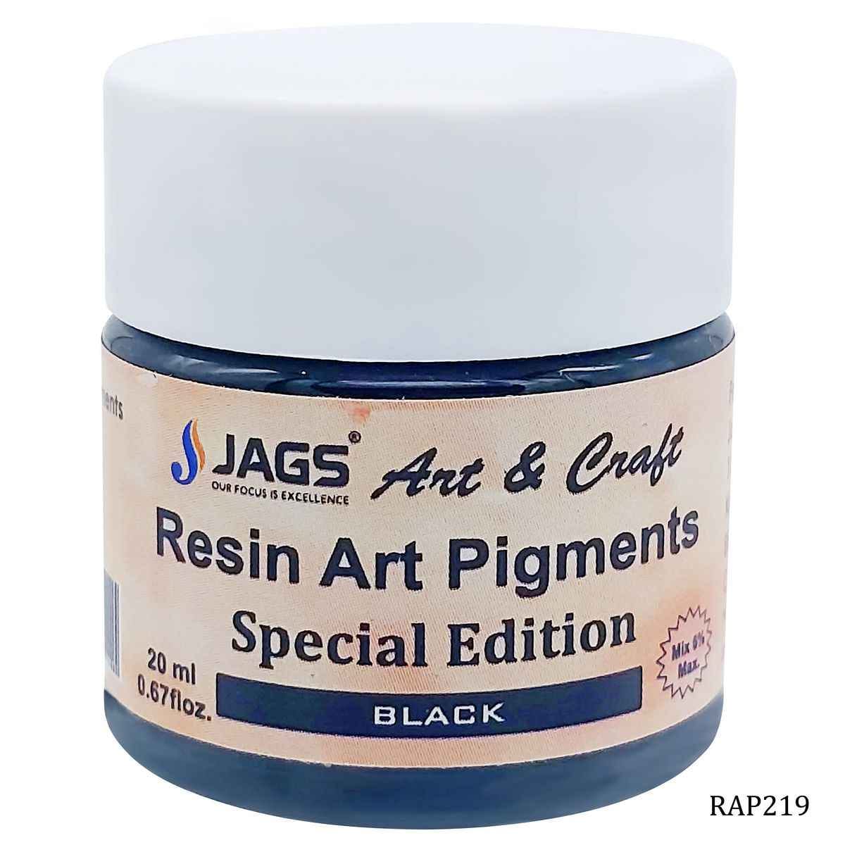 JAGS Black Opaque Pigment For Resin Art 20 ml RAP219