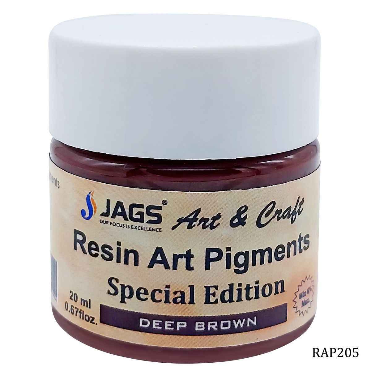 JAGS Deep Brown Opaque Pigment For Resin Art 20 ml RAP205