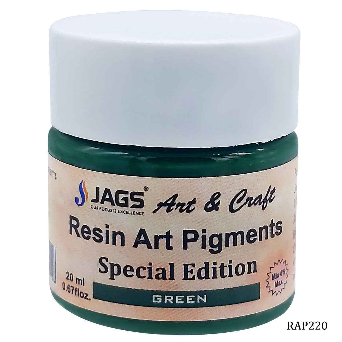 JAGS Green Opaque Pigment For Resin Art 20 ml RAP220