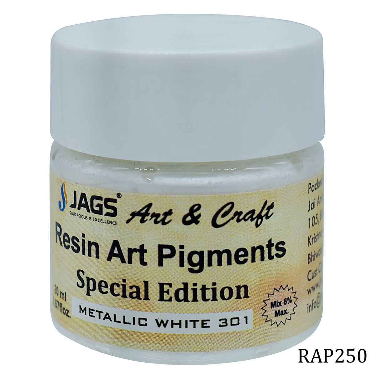 JAGS Metallic White Opaque Pigment For Resin Art 20 ml RAP250