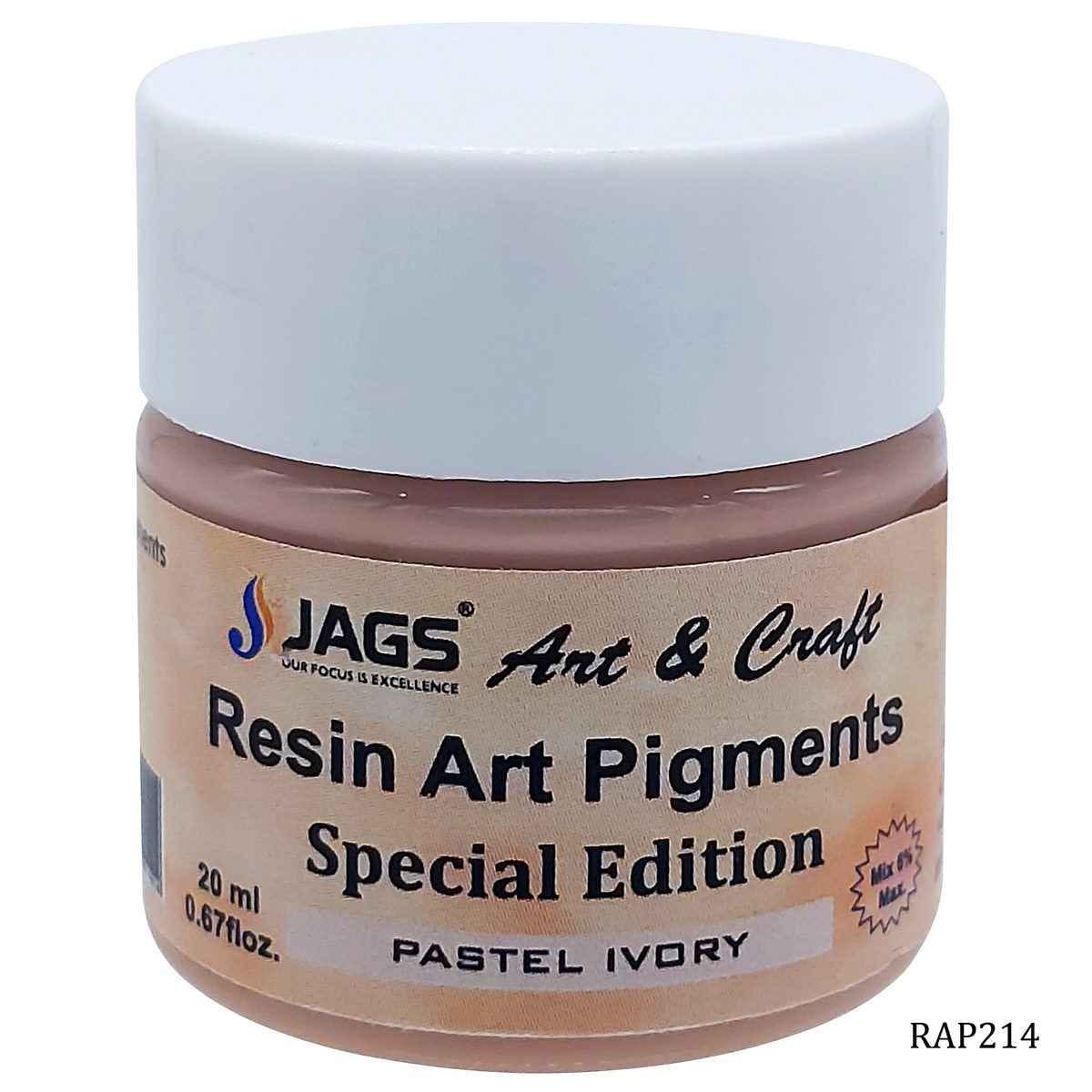 JAGS Pastel Ivory Opaque Pigment For Resin Art 20 ml RAP214