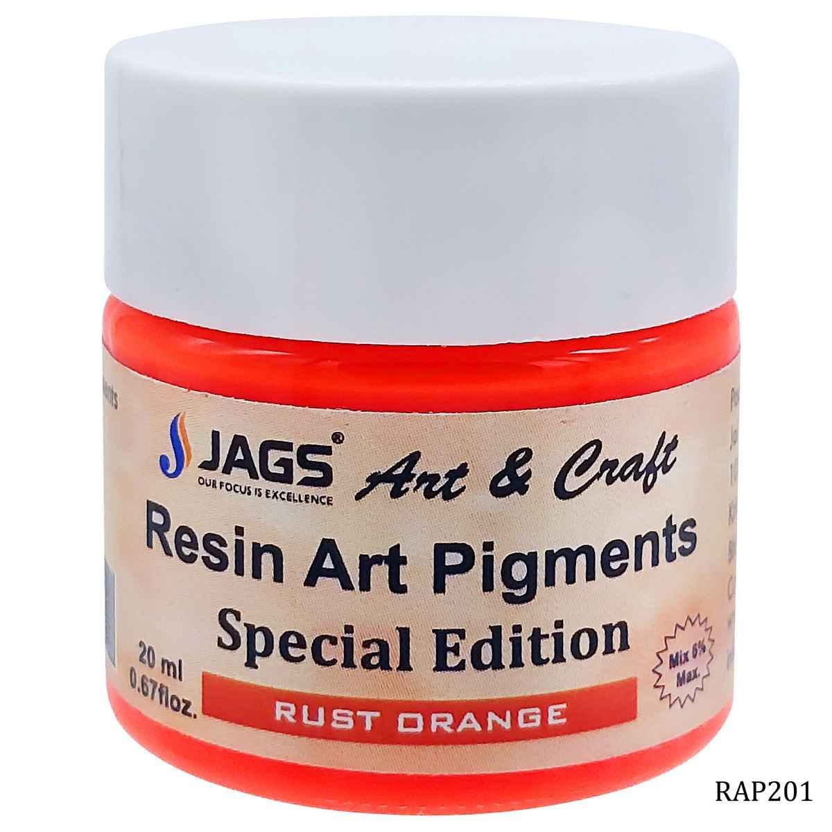 JAGS Rust Orange Opaque Pigment For Resin Art 20 ml RAP201