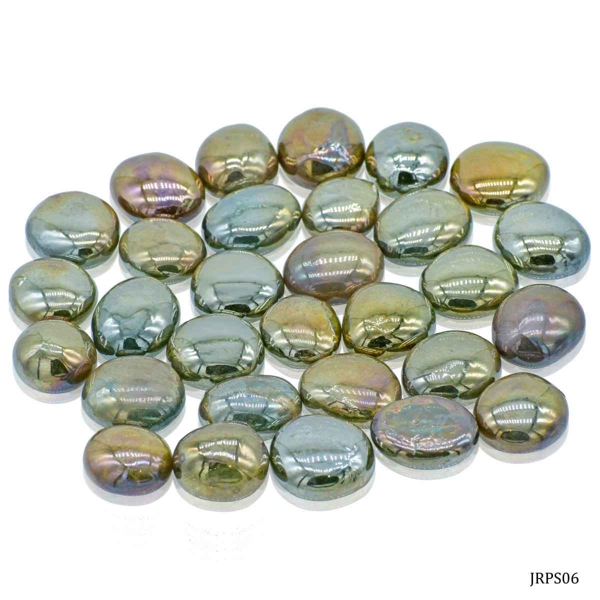 Metallic Colour Crystal Glass Decorative Pebbles 250 Grams Size 20MM JRPS06