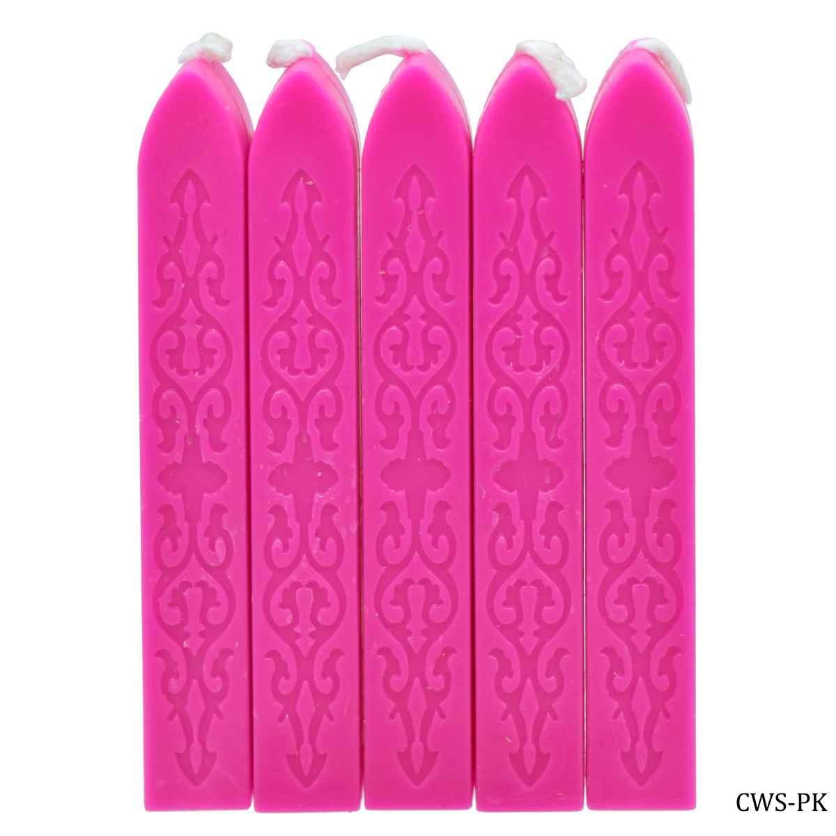 Pink Sealing Wax Candle Stick (Pack of 5) (1x1x9 cm) CWS-PK