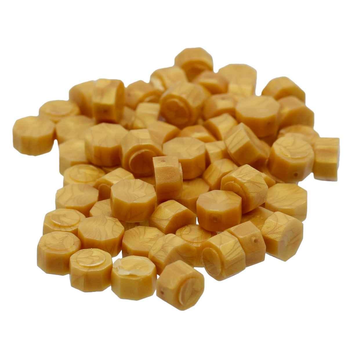 Crafts Yellow Gold Wax Seal Beads 20 Grams (Pack of 70-75) CWB305