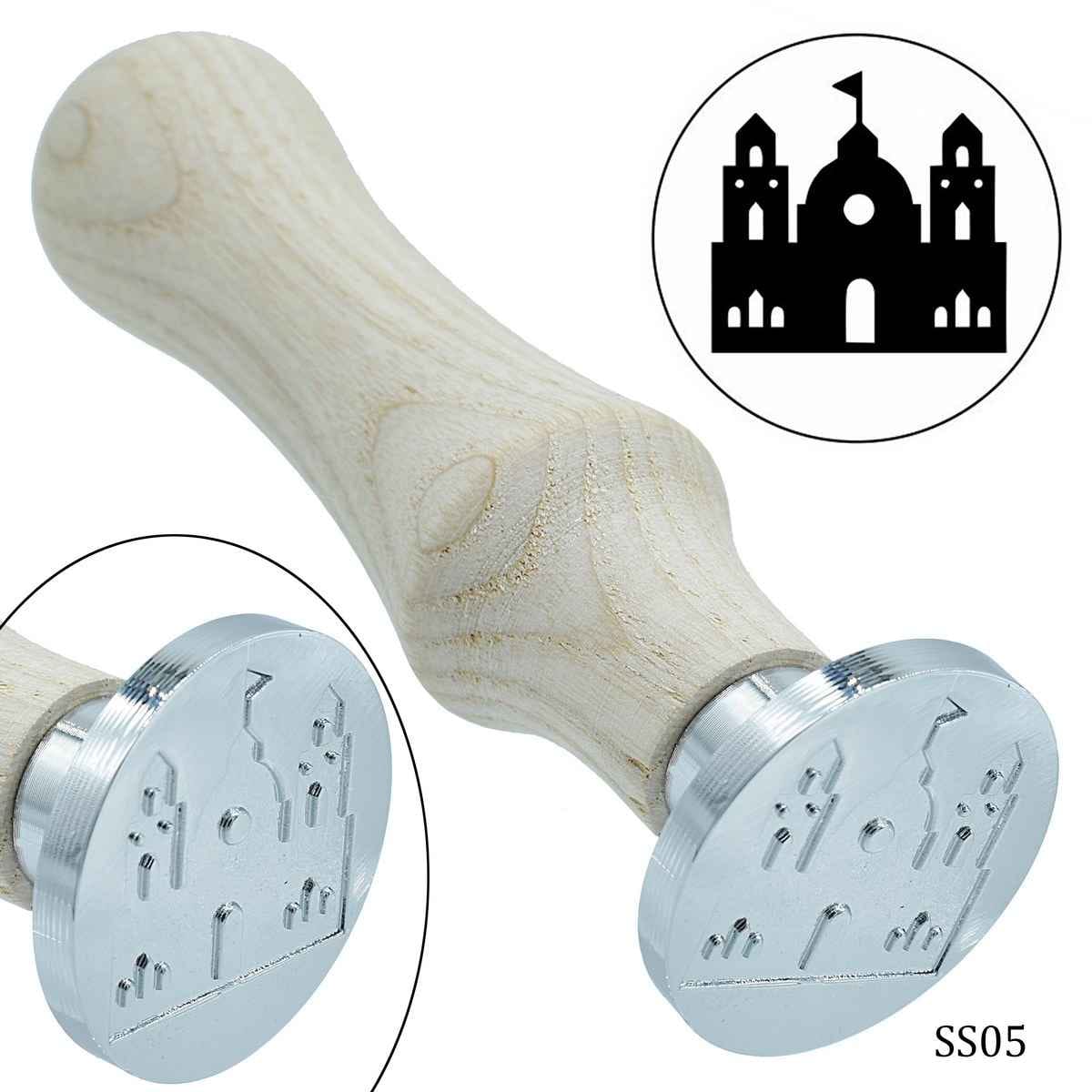 Sealing Stamp Flag House No 5 Size: 3x3 cm. Handle Size: 4 Inch SS05