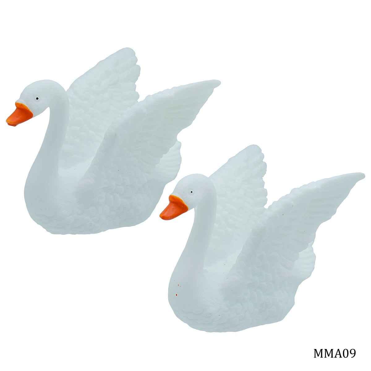 Miniature Model Swan Pack of 2Pcs, Size: 5x2x4.5 cm (C0213-4) MMA09
