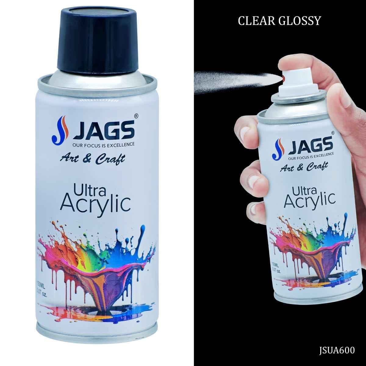 Jags Clear Glossy Paint Spray Ultra Acrylic 150ml JSUA600
