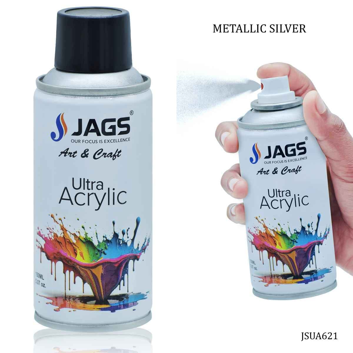 Jags Metallic Silver Paint Spray Ultra Acrylic 150ml JSUA621