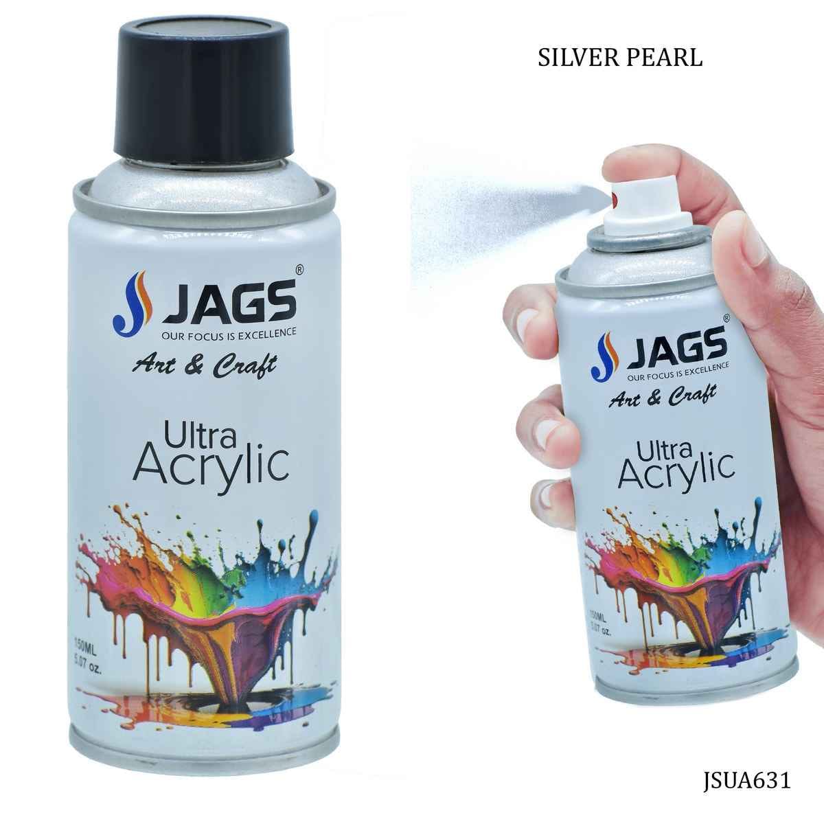 Jags Silver Pearl Paint Spray Ultra Acrylic 150ml JSUA631