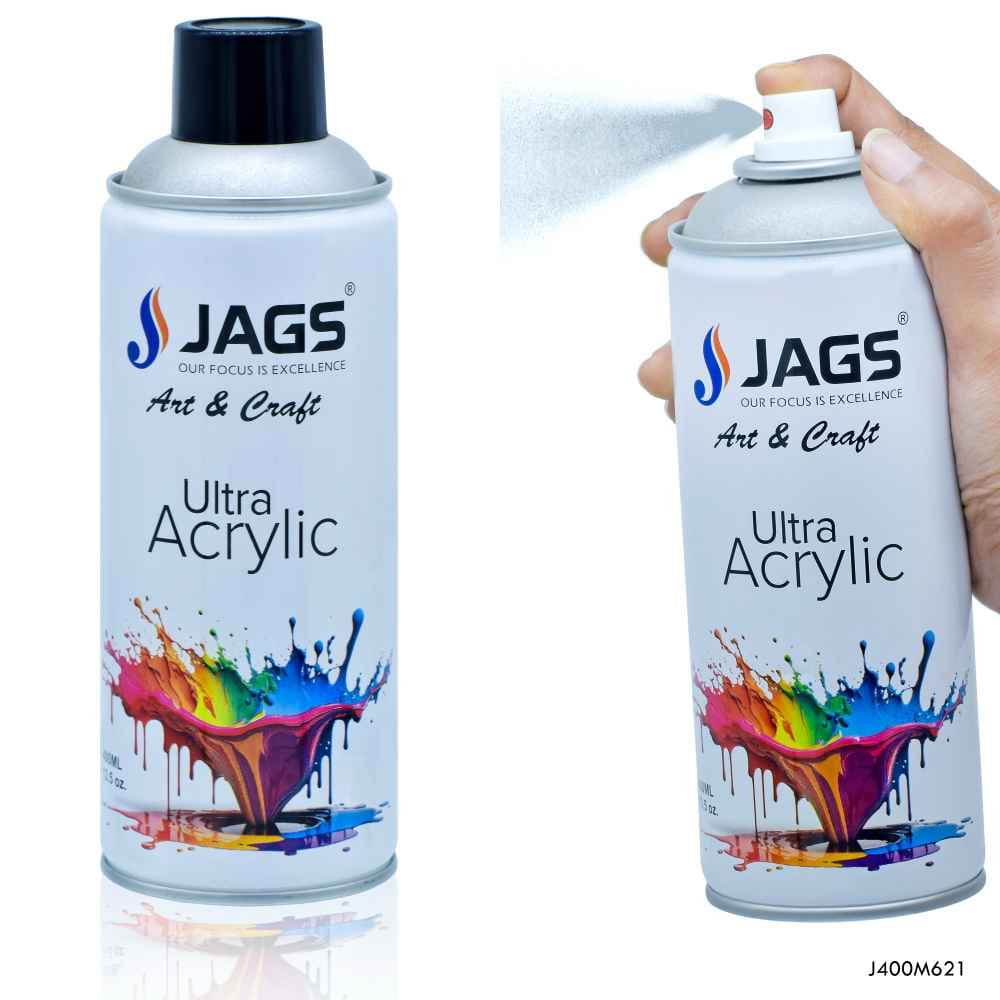Jags Metalic Silver Paint Spray Ultra Acrylic 400ml J400M621