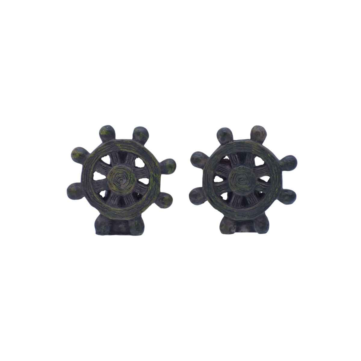 Miniature Ship Wheel Set of 2 Pics C0784
