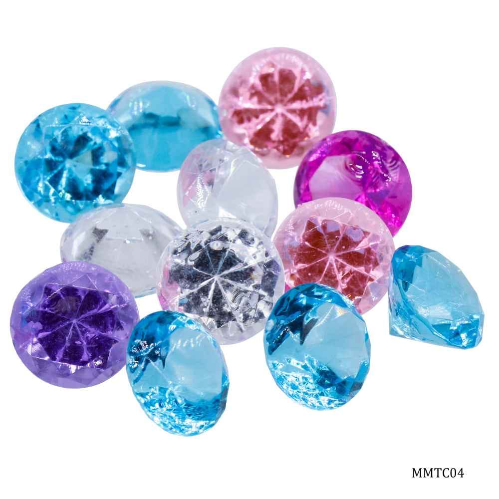 Aadya Crafts Miniature Transparent Colour Diamond Small A20 Pack of 12Pcs MMTC04