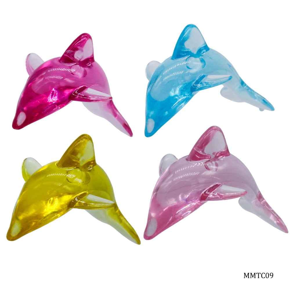 Miniature Transparent Colour Dolphin Pack of 4Pcs MMTC09
