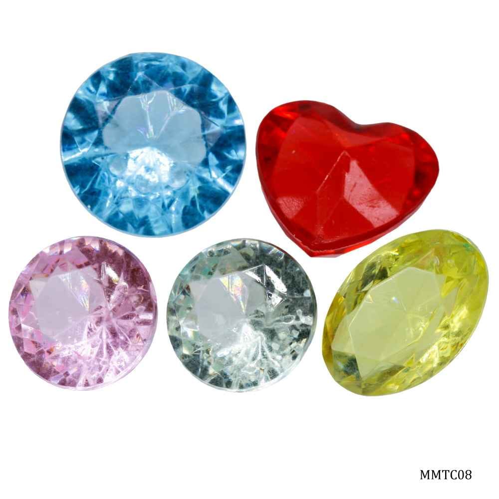 Miniature Transparent Colour Mix Diamond Pack of 5Pcs MMTC08