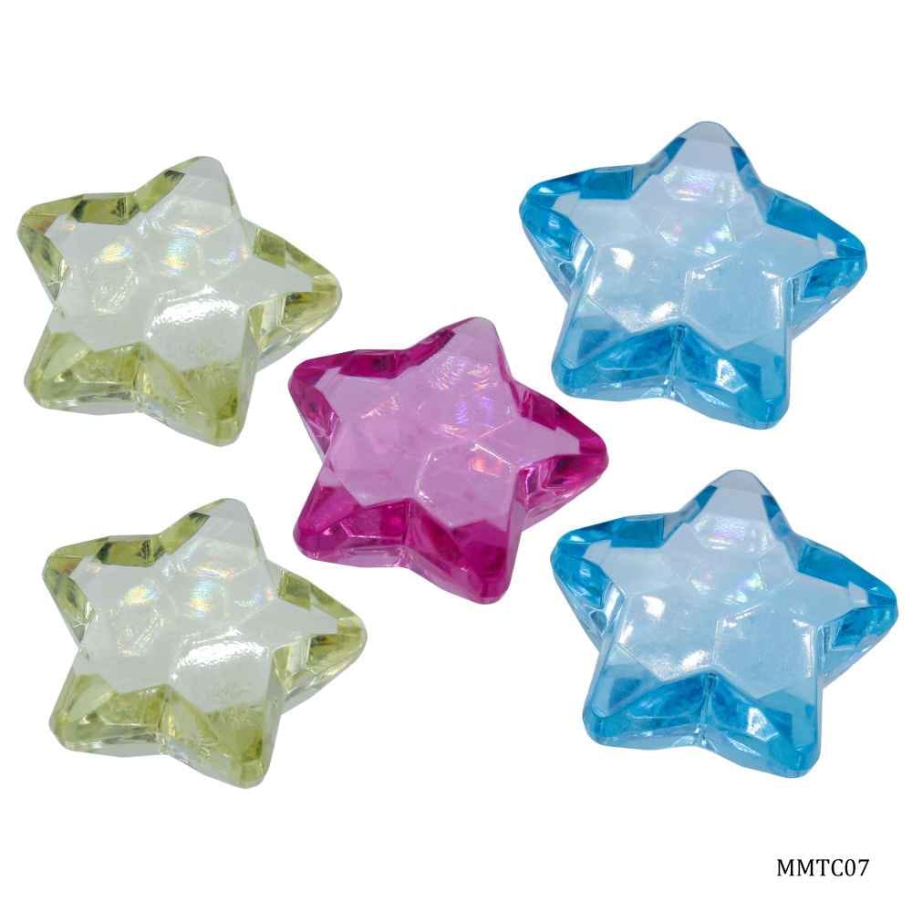 Miniature Transparent Colour Star Pack of 5Pcs MMTC07