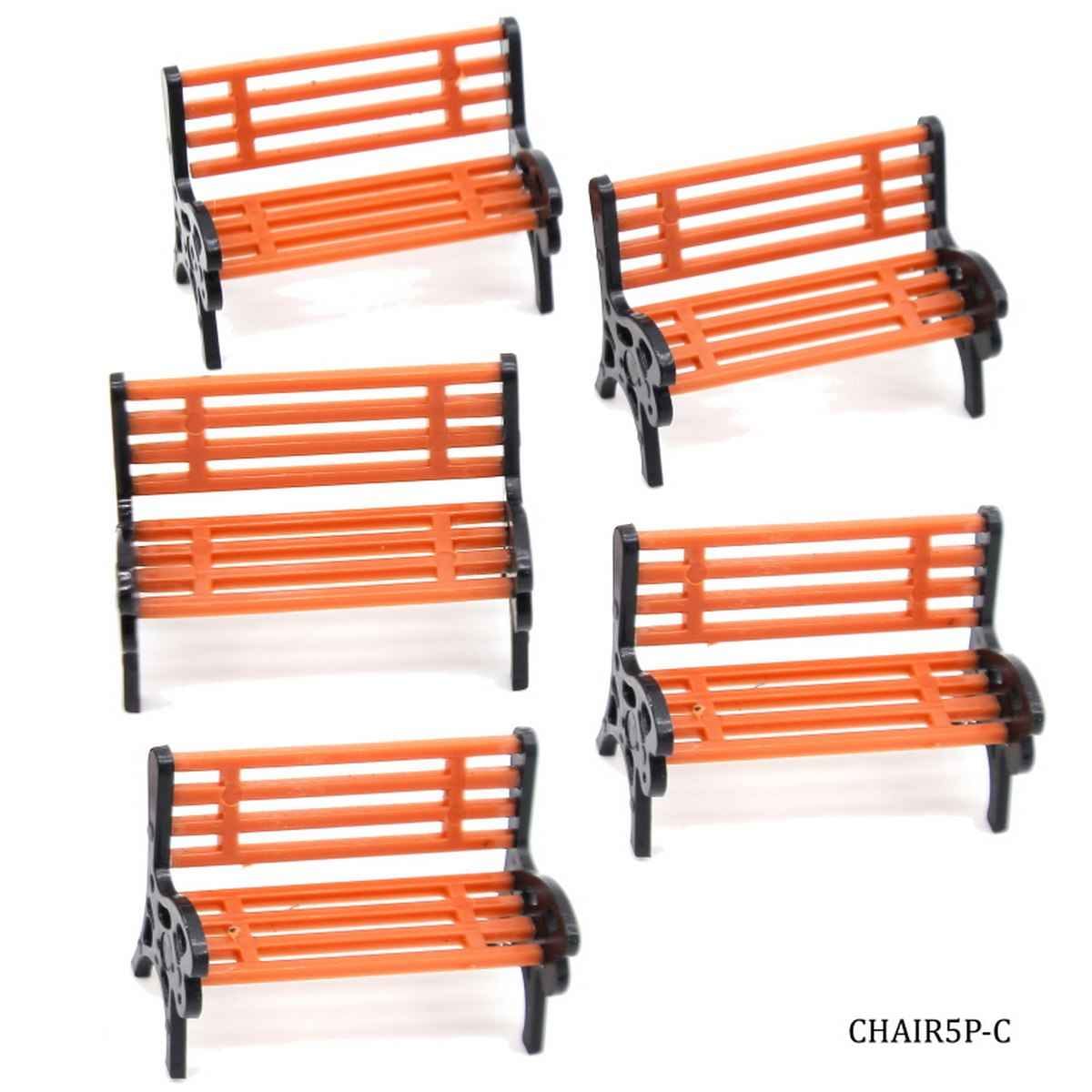 Miniatures Model Accessories Chair Long Big Pack of 5pcs, Size: 3x1.5x1.5 Cm (C0542-3) CHAIR5P-C