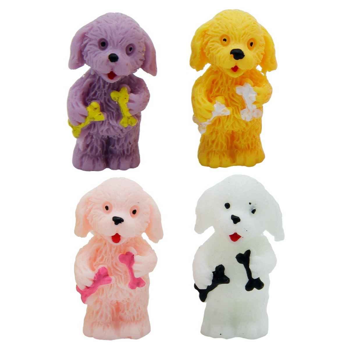 Miniatures Model Accessories Fancy Dog Pack of 4Pcs, Size: 3x1.5x0.5 Cm (C0938-5) DOG-4PB