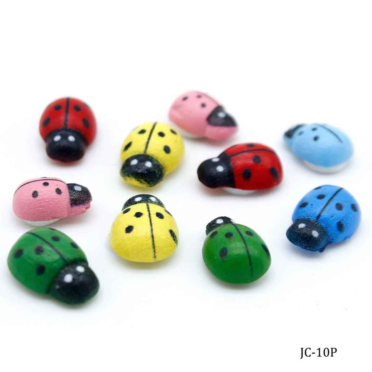 Miniatures Model Accessories Lady Bugs Pack of 10pcs, Size: 1x0.5x0.5 Cm (C0676-2) JC-10P