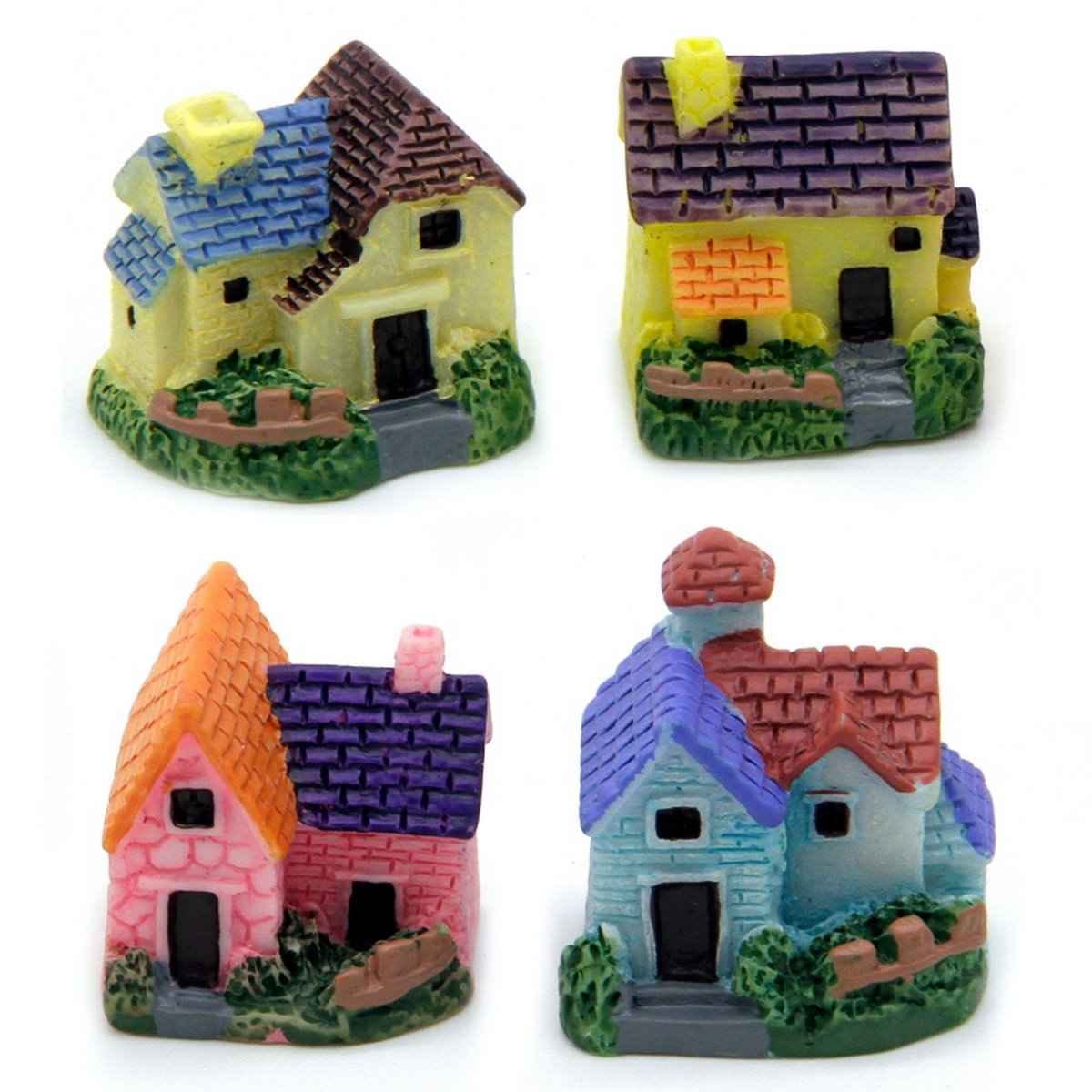 Miniatures Model Accessories Model Home Pack of 4pcs, Size: 3x2.5x2.5 Cm HOME-4PS