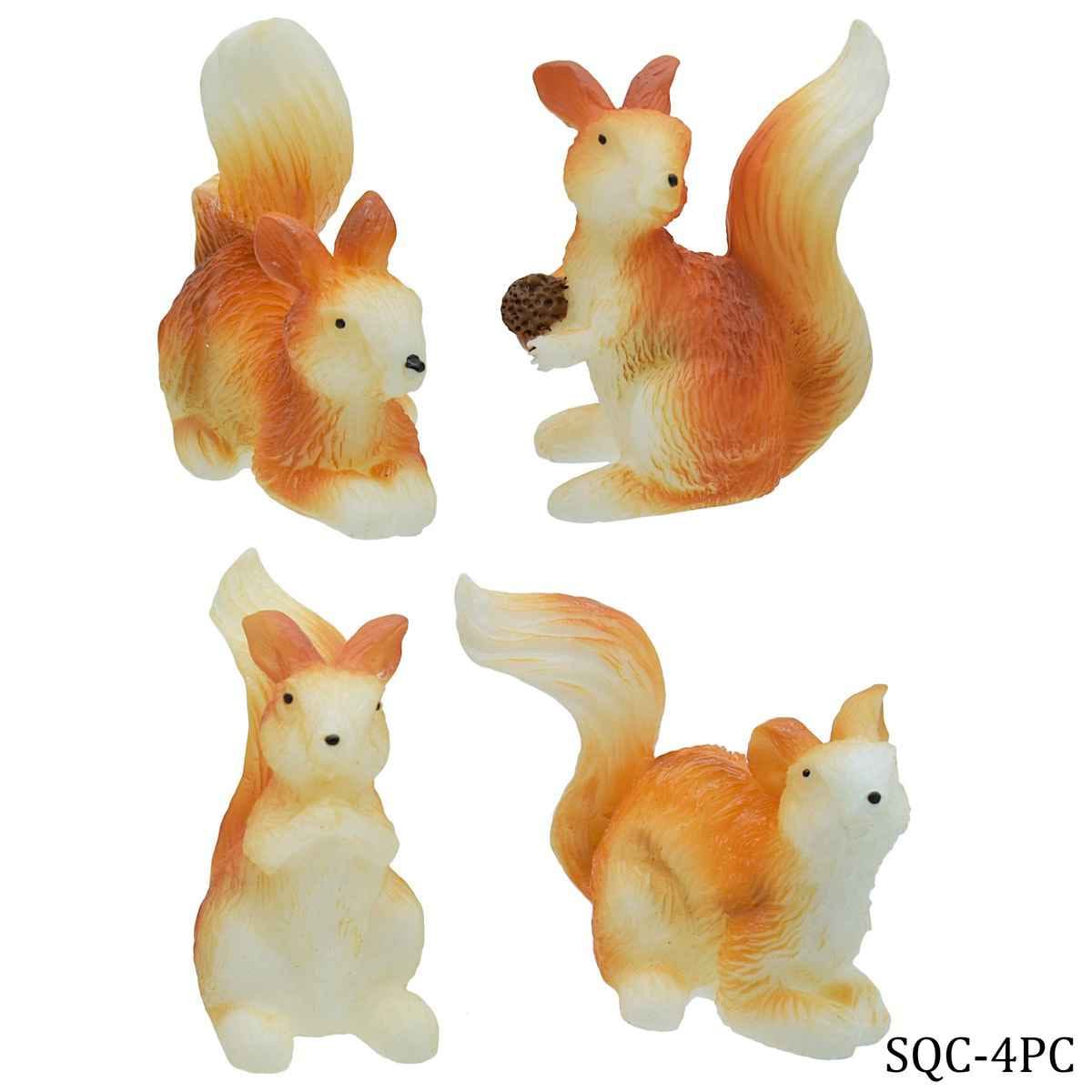 Miniatures Model Accessories Squirrel Pack of 4Pcs, Size: 3x2x3.5 cm (C0131-5678) SQC-4PC