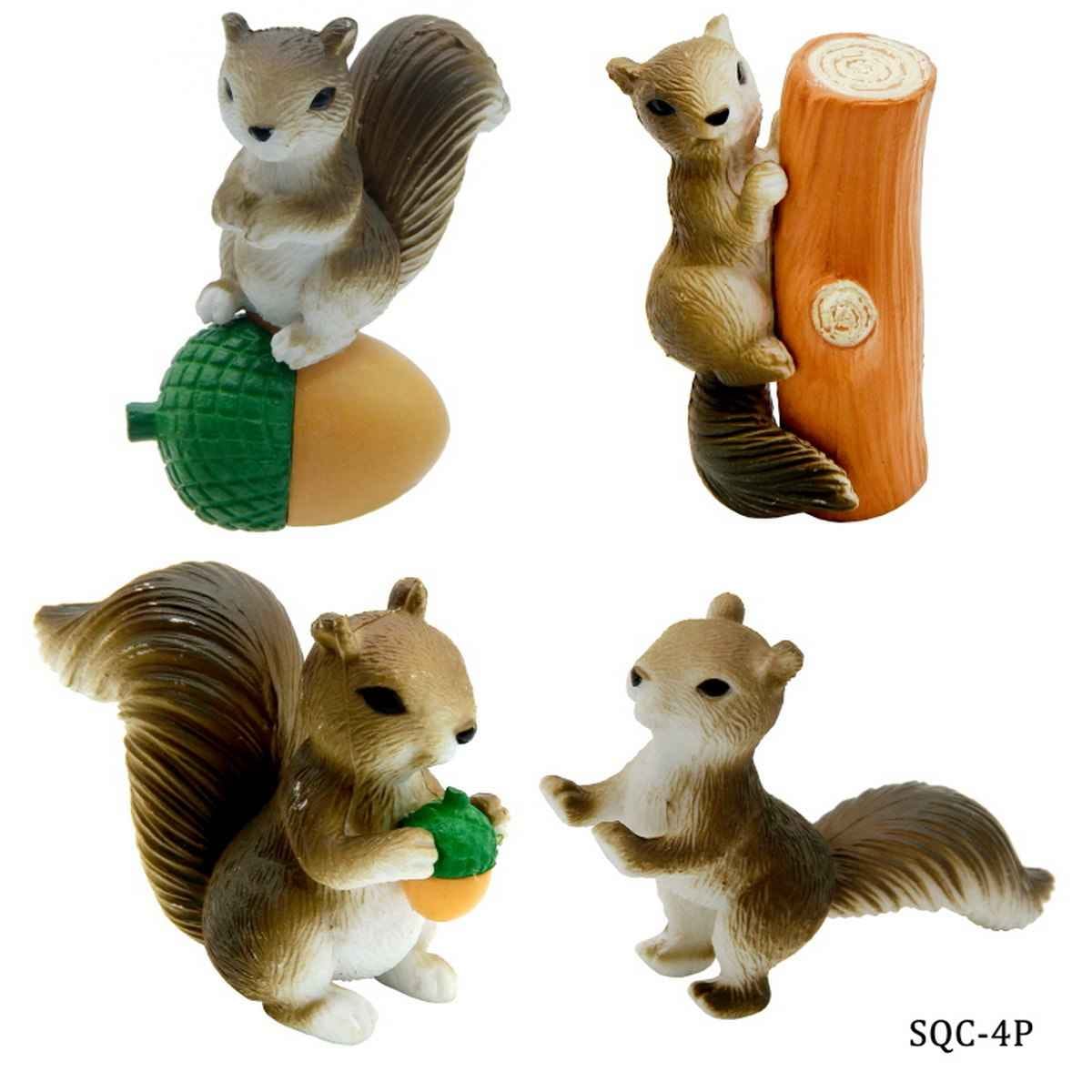 Miniatures Model Accessories Squirrel Pack of 4Pcs, Size: 3.5x3x2 Cm SQC-4P