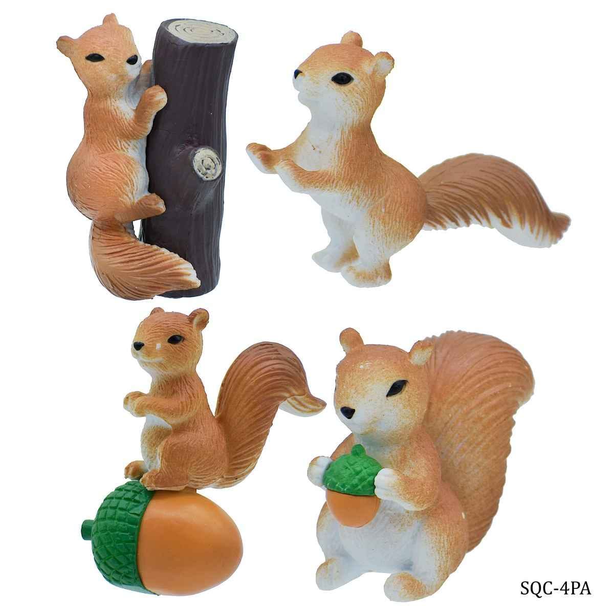 Miniatures Model Accessories Squirrel Pack of 4Pcs, Size: 3x2x3.5 cm SQC-4PA