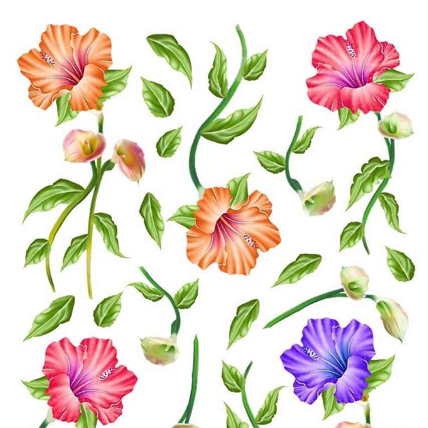 A4 Sospeso Transparent Sheet Resin Flower Printed Sheet JSDS09A