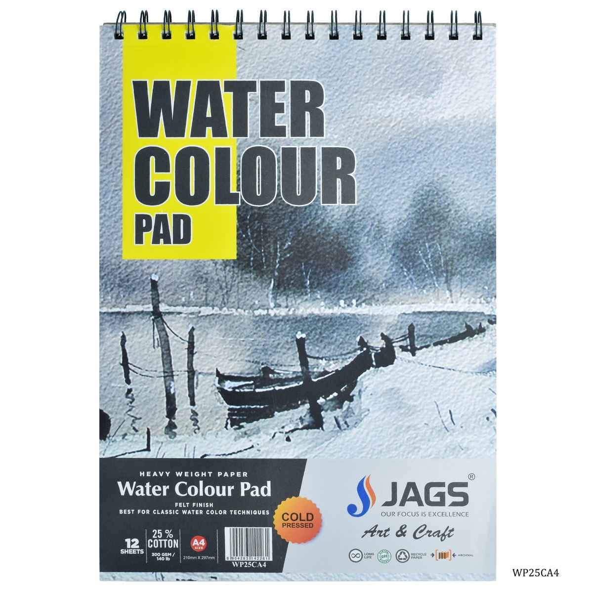 Watercolor Pad 25 % Cotton Pack Of 12 Sheet 300Gsm WP25CA4