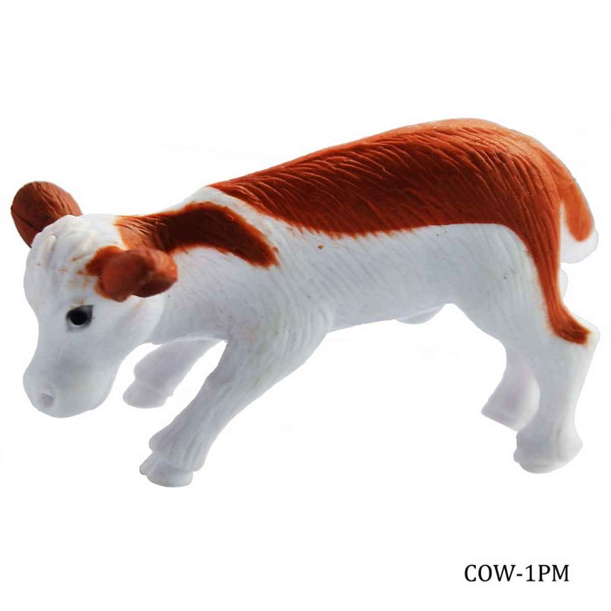 Miniatures Model Plastic Cow Medium Pack of 1Pcs, Size: 6x2x3.5 Cm (C0173-6) COW-1PM