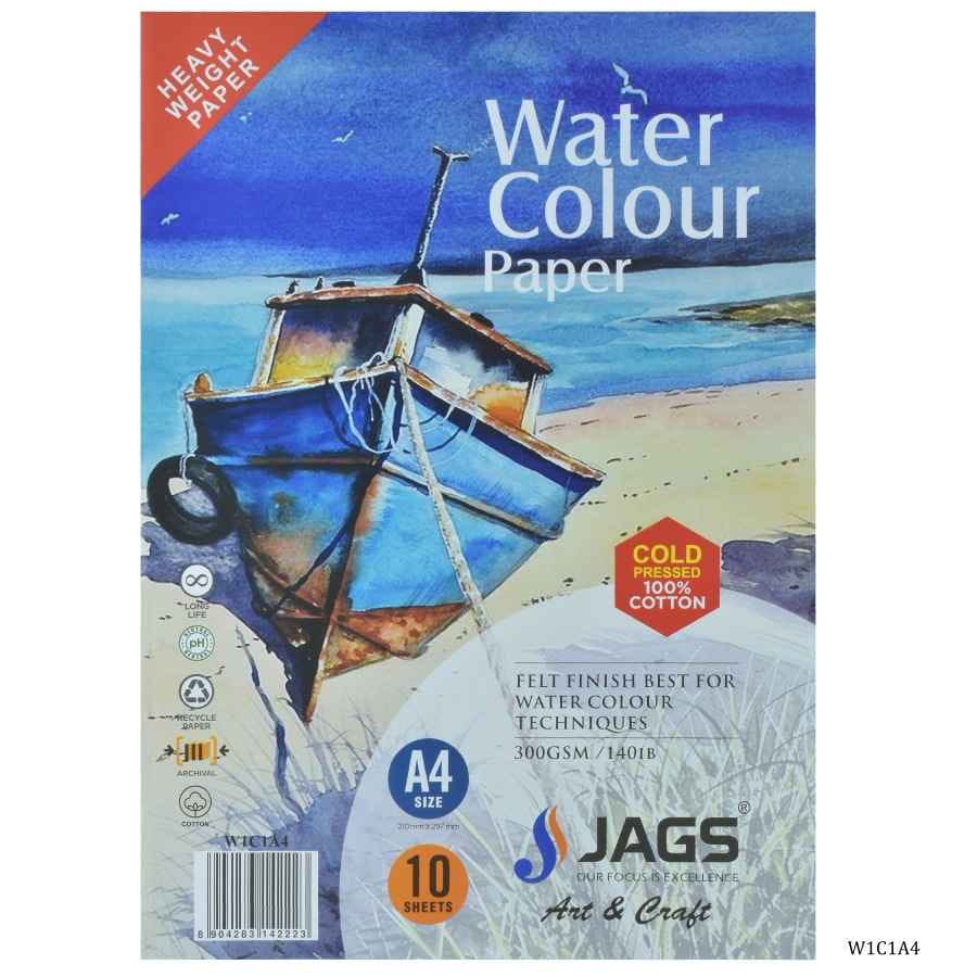 A4 Watercolor sheet 100 % Cotton Pack Of 10 Sheets 300Gsm W1C1A4