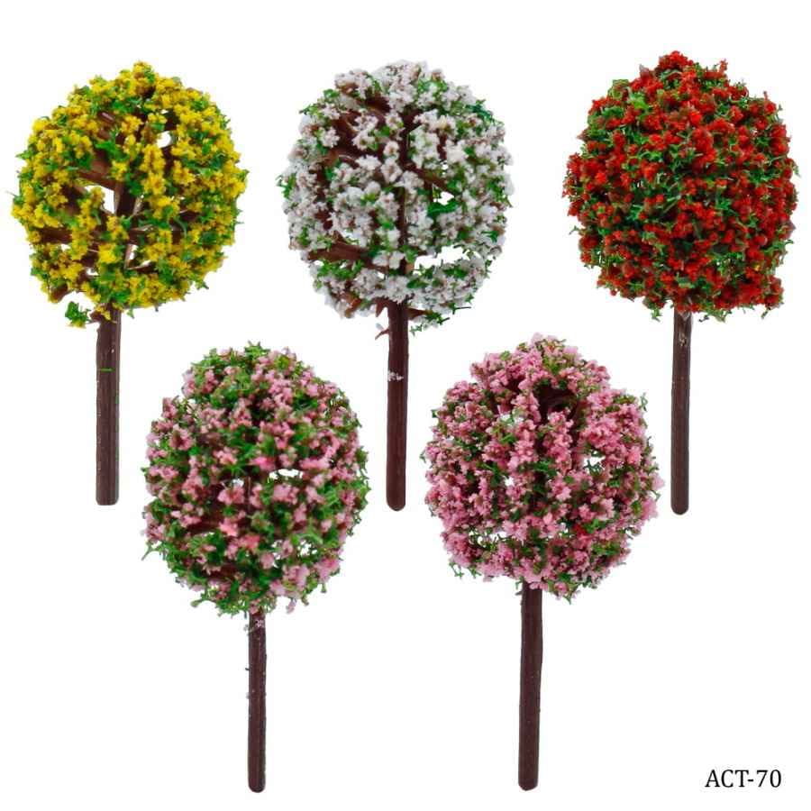 Artificial Miniature Tree Mix Colour Size 3.5cm, Pack of 5 Pcs ACT-70