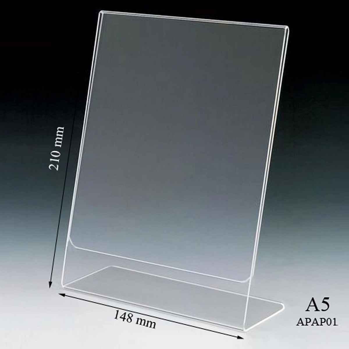 6X8.5 Inches Clear Transparent L Shape A5 Acrylic Paper Stand 2mm Thick APAP01